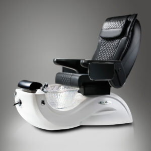 Cleo-G5-Color-White Crystal-Black - J & A Pedicure Spa Chair & Furniture Collection