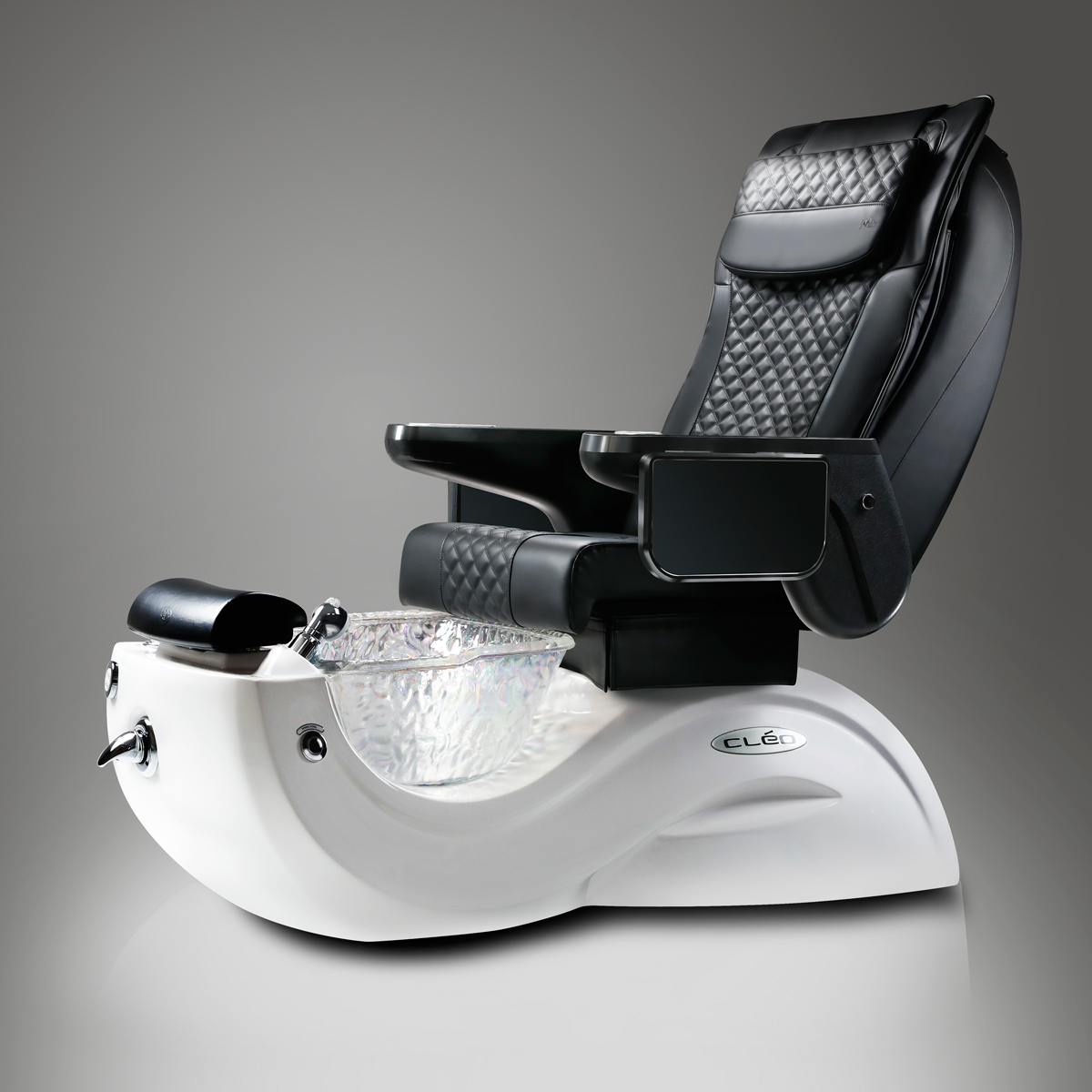 Cleo-G5-Color-White Crystal-Black - J & A Pedicure Spa Chair & Furniture Collection