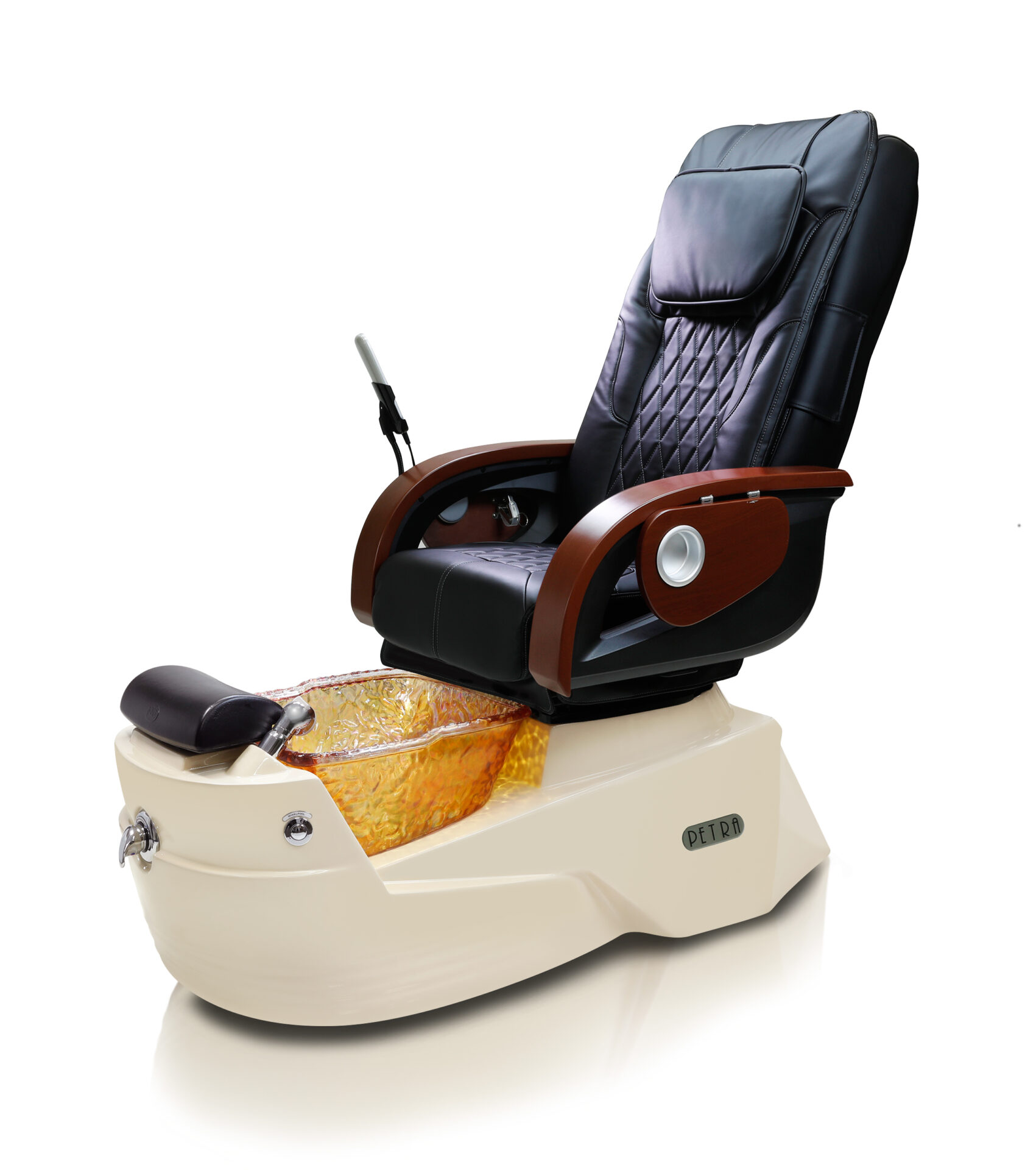 Petra-GX-Pedicure-Spa-Bone-Base-Gold-Bowl-Black-Chair J & A Pedicure Spa Chair & Furniture
