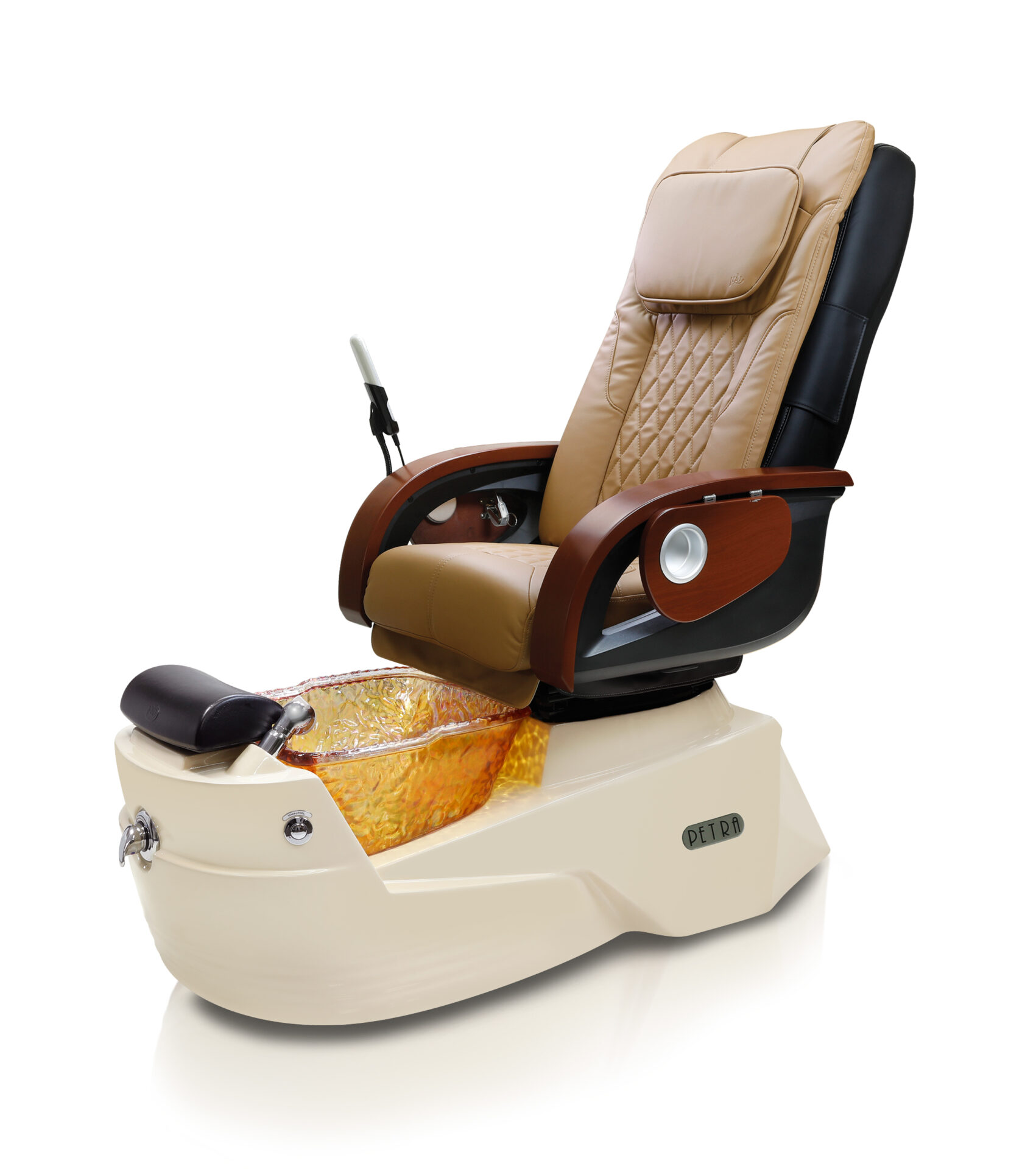 Petra GX Pedicure Spa Bone Base Gold Bowl Mocha Chair J & A Pedicure Spa Chair & Furniture
