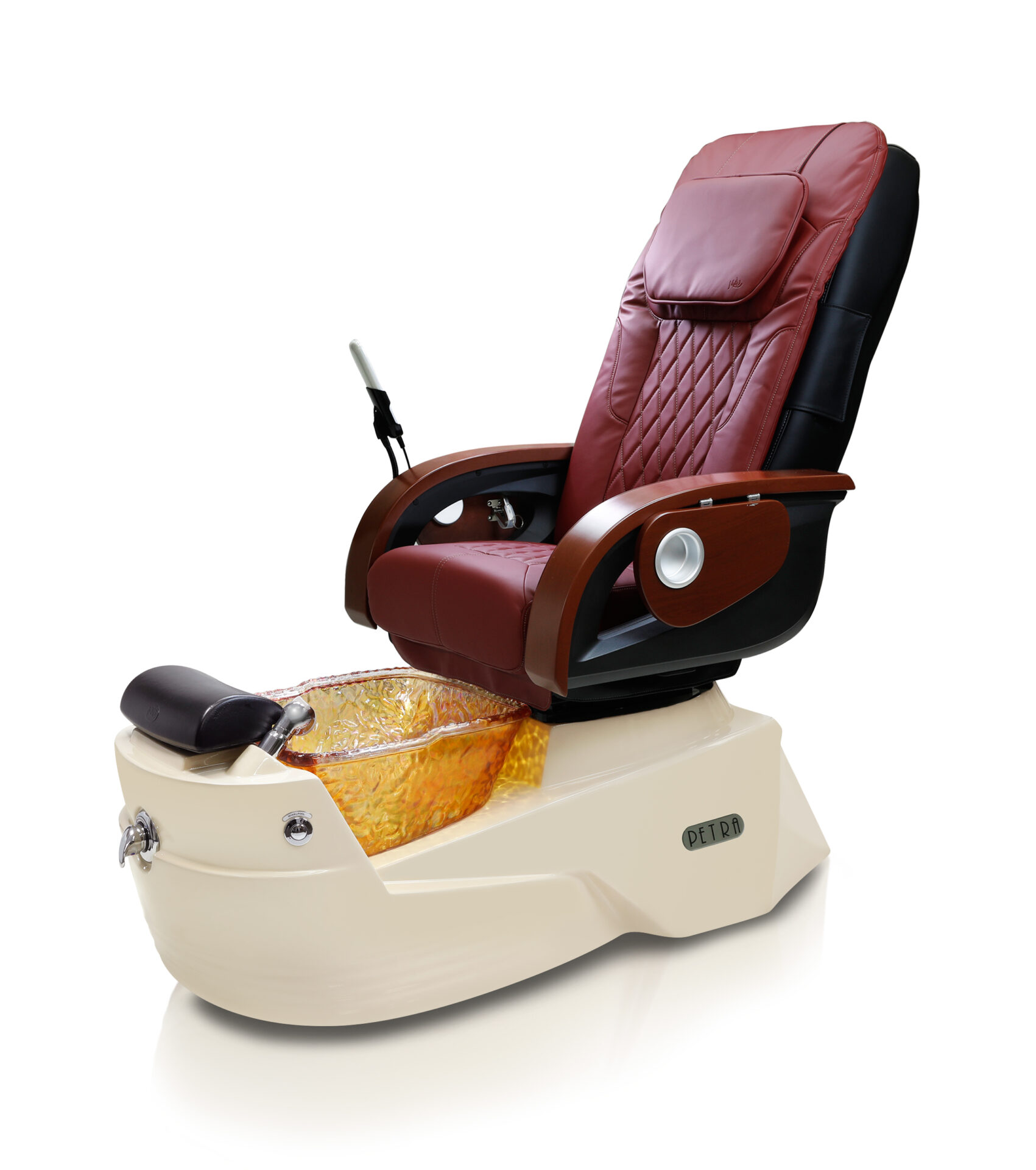 Petra-GX-Pedicure-Spa-Bone-Base-Gold-Bowl-Red-Chair J & A Pedicure Spa Chair & Furniture
