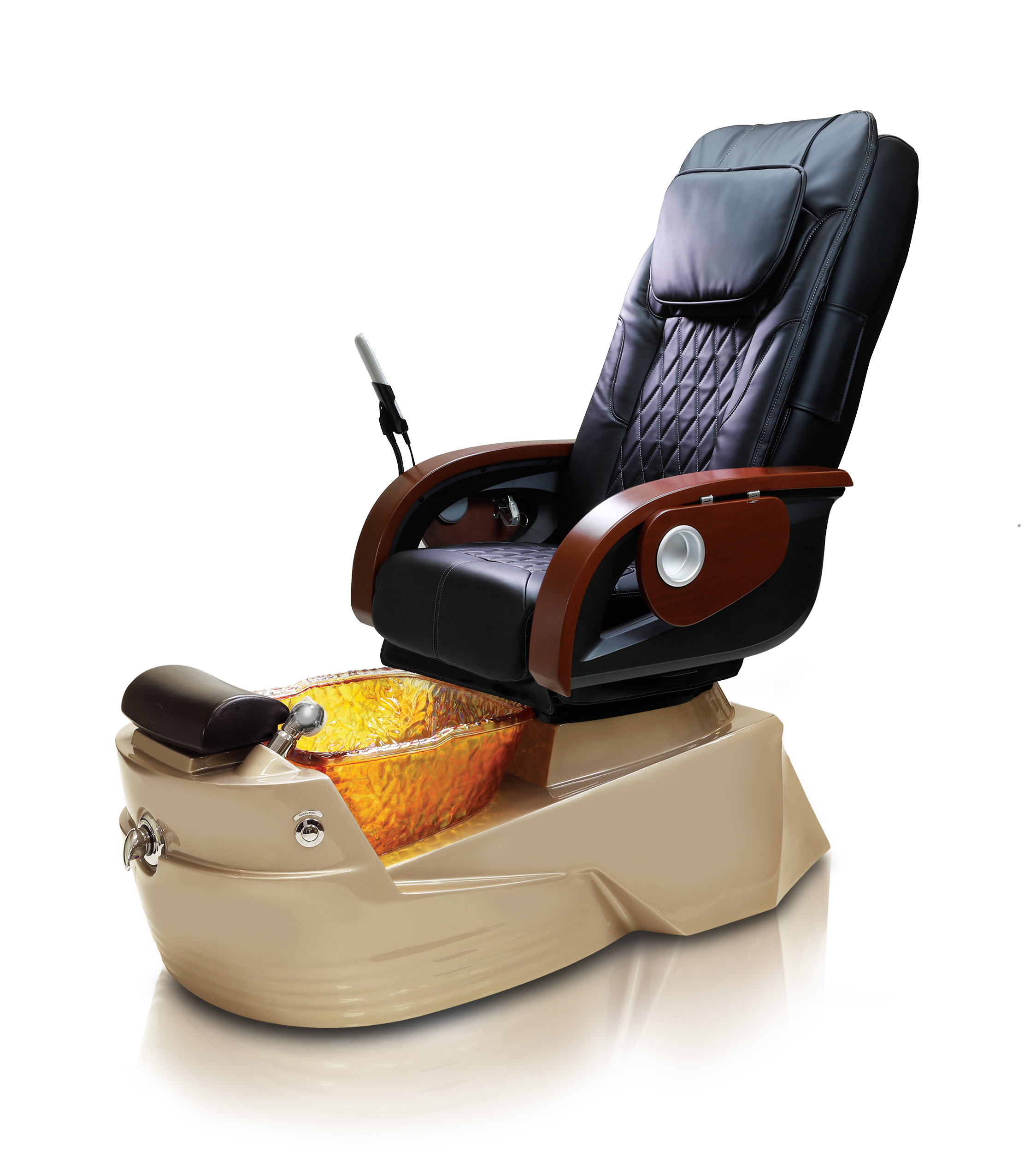 Petra-GX-Pedicure-Spa-Gold-Base-Gold-Bowl-Black-Chair J & A Pedicure Spa Chair & Furniture