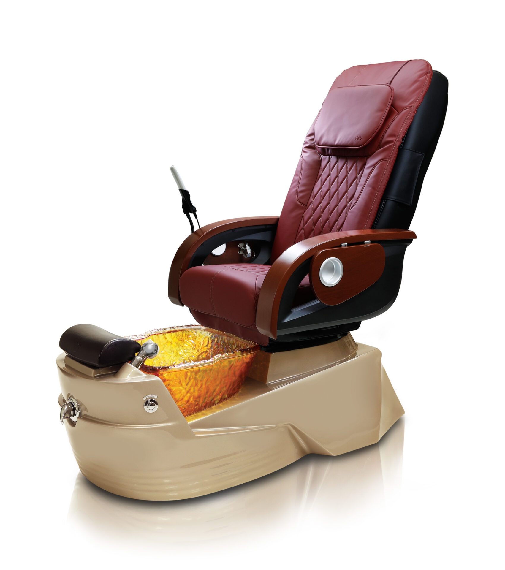 Petra-GX-Pedicure-Spa-Gold-Base-Gold-Bowl-Red-Chair & A Pedicure Spa Chair & Furniture