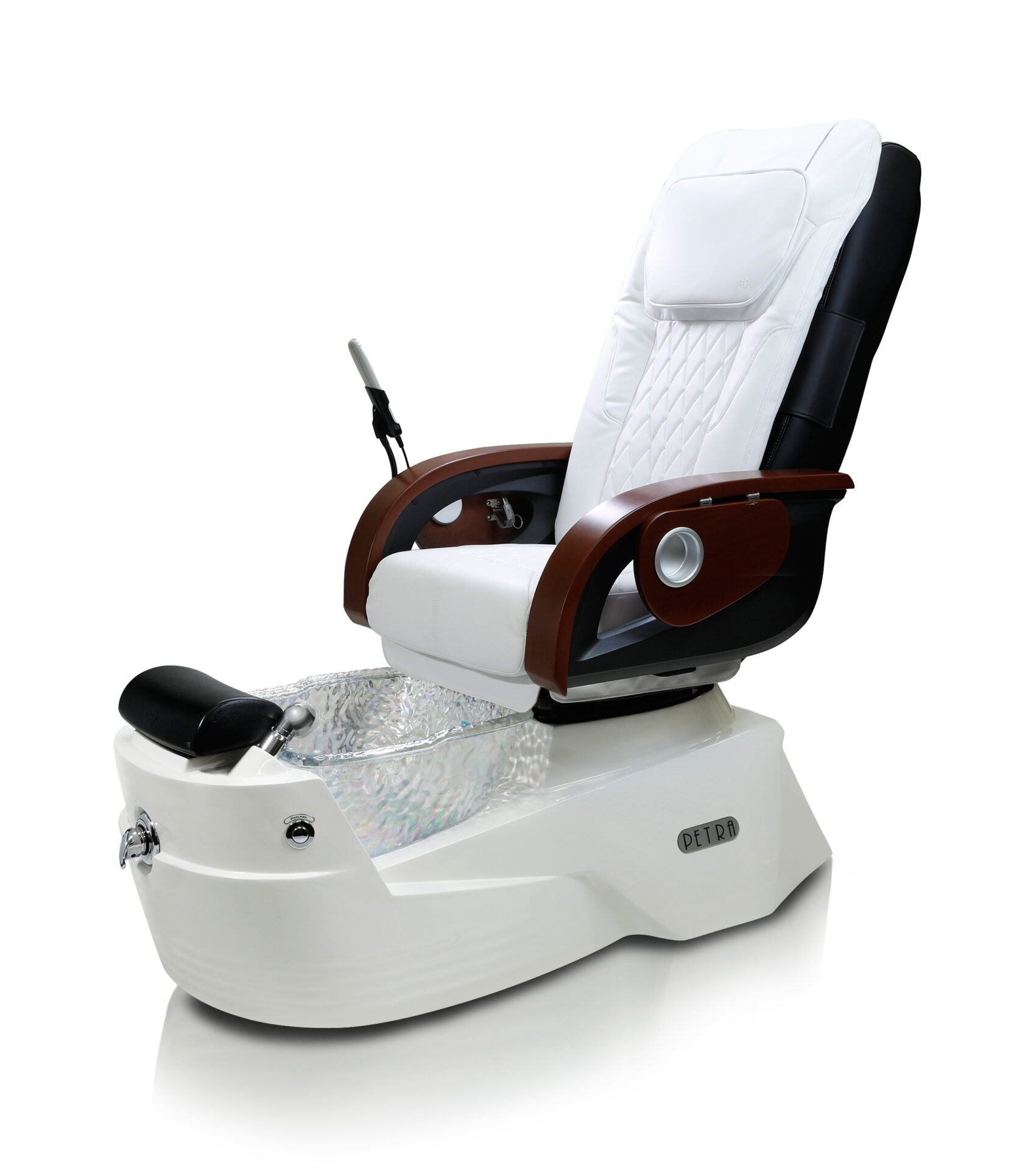 Petra GX Pedicure Spa White Base Crystal Bowl White Chair J & A Pedicure Spa Chair & Furniture