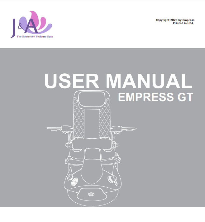 Specification of Empress GT pedicure Chair